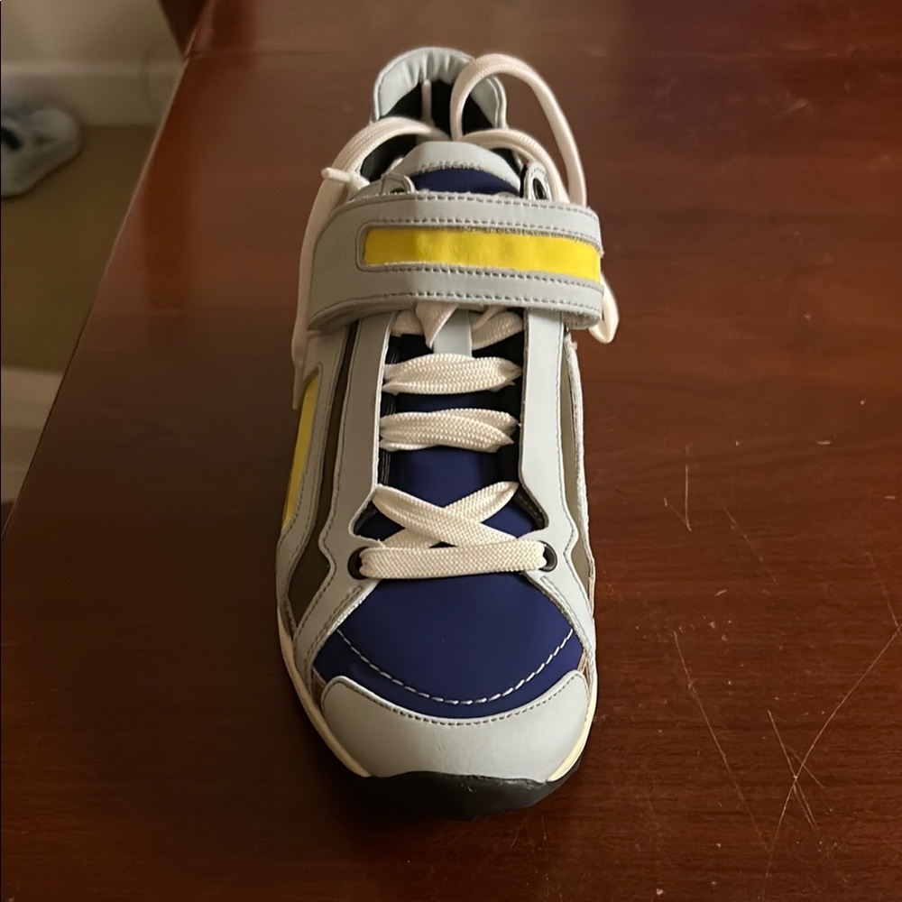 Pierre Hardy Blue and Yellow Sneakers with Adjustable Strap